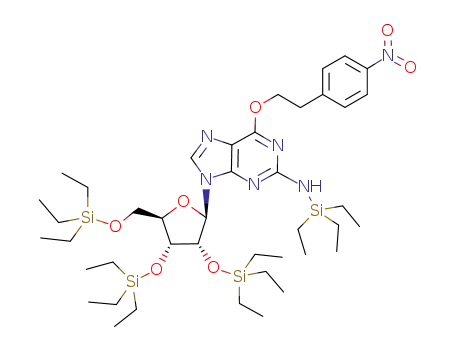 2',3',5'-tris(O-triethylsilyl)-N<sup>2</sup>-(triethylsilyl)-6-O-(4-nitrophenethyl)guanosine