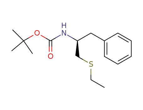 Molecular Structure of 167421-92-3 (tert-butyl (S)-N-[1-(ethylsulfanylmethyl)-2-phenylethyl]carbamate)
