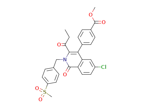 4-[6-chloro-2-(4-methanesulfonylbenzyl)-1-oxo-3-propionyl-1,2-dihydroisoquinolin-4-yl]benzoic acid methyl ester