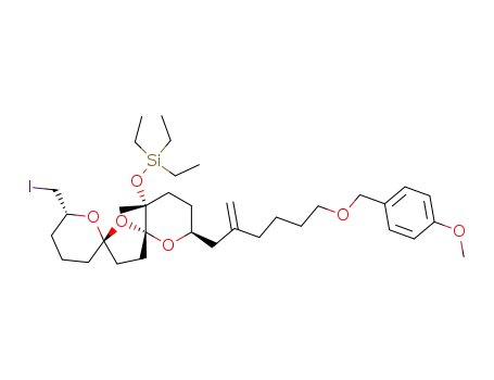 Triethyl-{(2S,5R,6R,8R,10R)-10-iodomethyl-2-[6-(4-methoxy-benzyloxy)-2-methylene-hexyl]-5-methyl-1,7,9-trioxa-dispiro[5.1.5.2]pentadec-5-yloxy}-silane