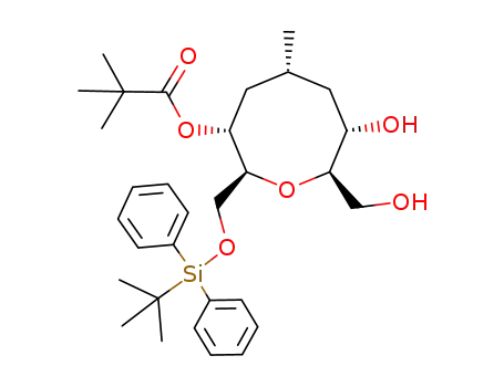 Molecular Structure of 876288-70-9 ((2'R,3'S,5'R,7'S,8'R)-2'-(tret-butyldimethylsilyloxymethyl)-7'-hydroxy-8'-hydroxymethyl-5'-methyl-oxocan-3'-yl 2,2-dimethylpropionate)