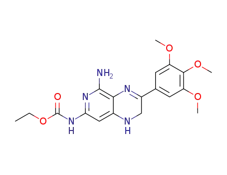Molecular Structure of 82586-01-4 (Carbamic acid, (5-amino-1,2-dihydro-3-(3,4,5-trimethoxyphenyl)pyrido(3 ,4-b)pyrazin-7-yl)-, ethyl ester)