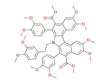 6,8-bis-(3,4-dimethoxy-phenyl)-7-[2-(3,4-dimethoxy-phenyl)-ethyl]-2,3,11,12-tetramethoxy-7<i>H</i>-dibenzo[<i>c</i>,<i>g</i>]carbazole-5,9-dicarboxylic acid dimethyl ester
