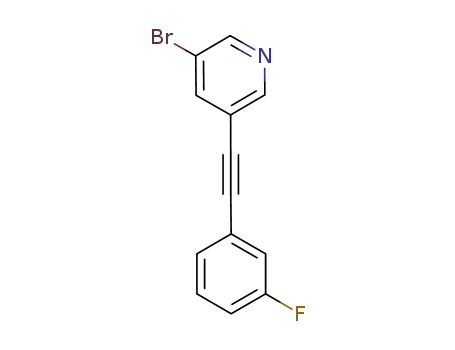 Molecular Structure of 866685-33-8 (3-bromo-5-(3-fluorophenylethynyl)-pyridine)