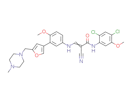 (2E/Z)-2-cyano-N-(2,4-dichloro-5-methoxyphenyl)-3-[(4-methoxy-3-{5-[(4-methyl-1-piperazinyl)methyl]-3-furanyl}phenyl)amino]-2-propenamide