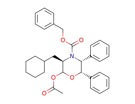 (3R,5R,6S)-2-acetoxy-3-cyclohexylmethyl-5,6-diphenyl-morpholine-4-carboxylic acid benzyl ester