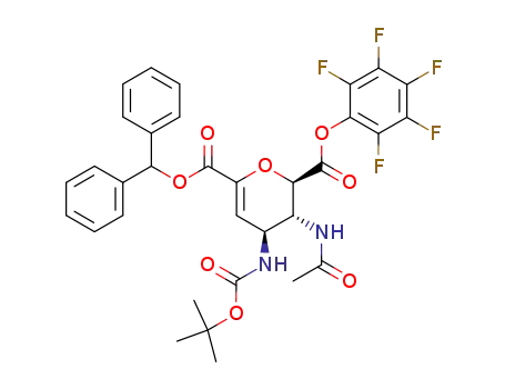 (2R,3R,4S)-3-acetylamino-4-(tert-butoxycarbonylamino)-3,4-dihydro-2H-pyran-2,6-dicarboxylic acid 6-benzhydryl ester 2-(2,3,4,5,6-pentafluoro-phenyl) ester