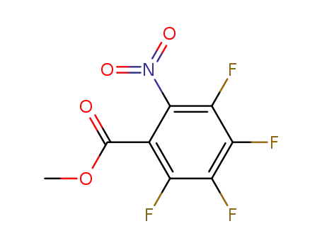Molecular Structure of 138724-28-4 (Benzoic acid, 2,3,4,5-tetrafluoro-6-nitro-, methyl ester)