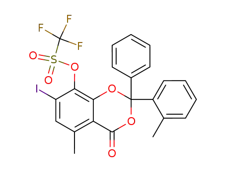Trifluoro-methanesulfonic acid 7-iodo-5-methyl-4-oxo-2-phenyl-2-o-tolyl-4H-benzo[1,3]dioxin-8-yl ester