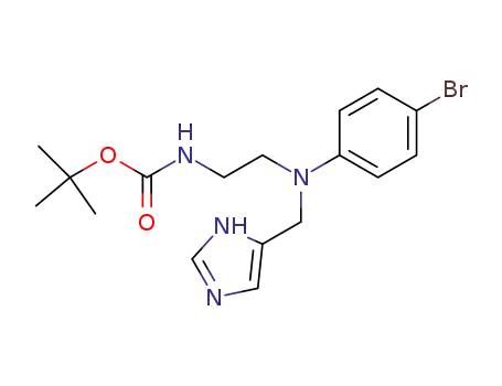 Molecular Structure of 910910-76-8 ({2-[(4-bromophenyl)-(3H-imidazol-4-ylmethyl)amino]ethyl}carbamic acid tert-butyl ester)