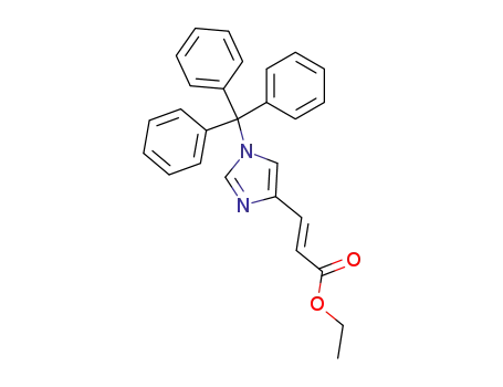 Molecular Structure of 111157-50-7 ((E)-3-(1-triphenylmethyl-1H-imidazol-4-yl)-2-propenoic acid ethyl ester)