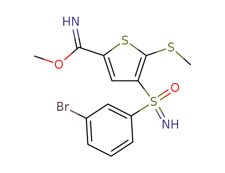 4-[S-(3-bromophenyl)-sulfoximino]-5-methylsulfanyl-thiophene-2-carboximidic acid methyl ester