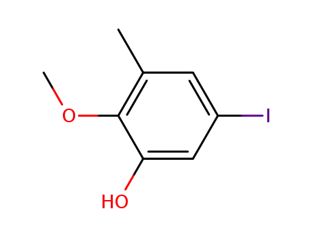 Molecular Structure of 351378-62-6 (Phenol, 5-iodo-2-methoxy-3-methyl-)