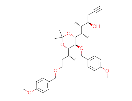 (4S,5S,6R,1'R,1''S,2''S,3''S)-2,2-dimethyl-5-p-methoxybenzyloxy-4-(3'-p-methoxybenzyloxy-1'-methylpropyl)-6-(1'',2''-dimethyl-3''-hydroxy-5''-hexynyl)-1,3-dioxane
