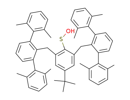 Molecular Structure of 186256-53-1 (4-tert-butyl-2,6-bis[(2,2'',6,6''-tetramethyl-m-terphenyl-2'-yl)methyl]benzenesulfenic acid)