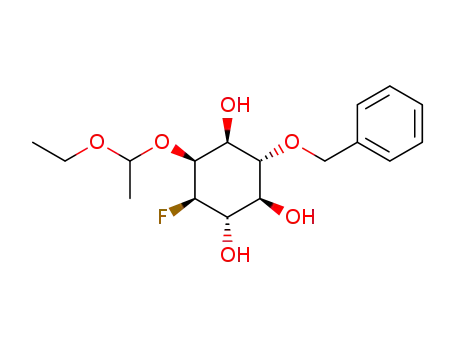 Molecular Structure of 129365-65-7 ((1S,2S,3R,4S,5S,6R)-3-Benzyloxy-5-(1-ethoxy-ethoxy)-6-fluoro-cyclohexane-1,2,4-triol)