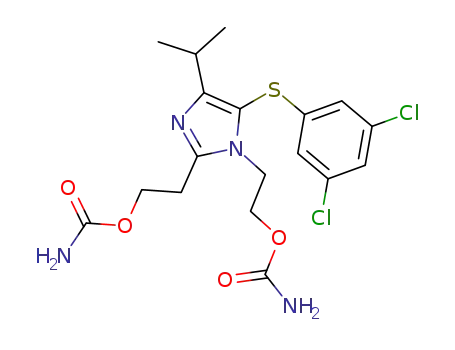 Molecular Structure of 178980-42-2 ({5-[(3,5-dichlorophenyl)sulfanyl]-4-(1-methylethyl)-1H-imidazole-1,2-diyl}diethane-2,1-diyl dicarbamate)