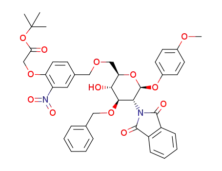 {4-[(2R,3S,4R,5R,6S)-4-Benzyloxy-5-(1,3-dioxo-1,3-dihydro-isoindol-2-yl)-3-hydroxy-6-(4-methoxy-phenoxy)-tetrahydro-pyran-2-ylmethoxymethyl]-2-nitro-phenoxy}-acetic acid tert-butyl ester