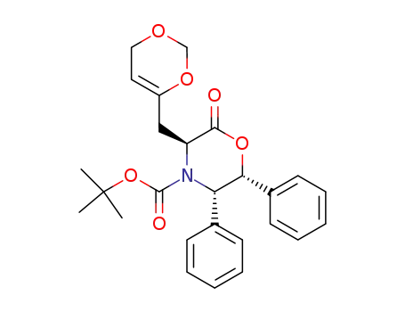 4-Morpholinecarboxylic acid,
3-(4H-1,3-dioxin-6-ylmethyl)-2-oxo-5,6-diphenyl-, 1,1-dimethylethyl
ester, (3S,5S,6R)-
