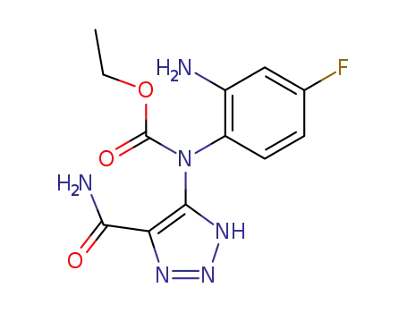 4-carboxamido-5-[N-(ethoxycarbonyl)-N-(4-fluoro-2-aminophenyl)]-amino-1,2,3-triazole