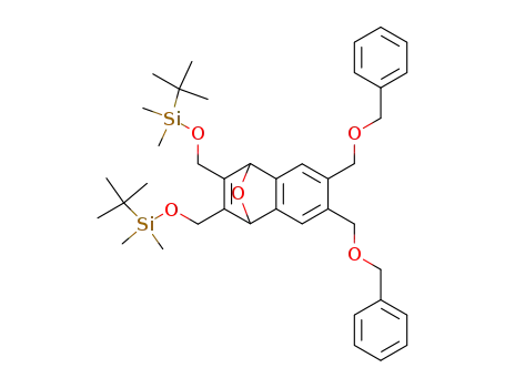 tert-butyl{[4,5-di[(benzyloxy)methyl]-10-({[1-(tert-butyl)-1,1-dimethylsilyl]oxy}methyl)-11-oxatricyclo[6.2.1.0-2,7-]undeca-2,4,6,9-tetraen-9-yl]methoxy}dimethylsilane