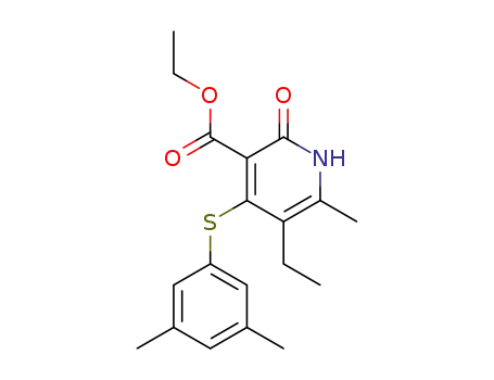 Molecular Structure of 172469-91-9 (ethyl 4-[(3,5-dimethylphenyl)sulfanyl]-5-ethyl-6-methyl-2-oxo-1,2-dihydropyridine-3-carboxylate)
