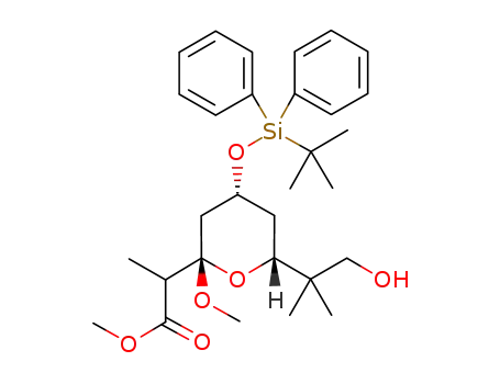 2-[(2S,4R,6R)-4-(tert-Butyl-diphenyl-silanyloxy)-6-(2-hydroxy-1,1-dimethyl-ethyl)-2-methoxy-tetrahydro-pyran-2-yl]-propionic acid methyl ester