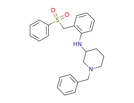 Molecular Structure of 651336-28-6 (3-Piperidinamine, 1-(phenylmethyl)-N-[2-[(phenylsulfonyl)methyl]phenyl]-)