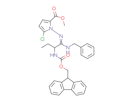 (+/-)-methyl 1-{[N-benzyl-2-FMOC-aminobutyrimidoyl]amino}-3-chloro-1H-pyrrolo-2-carboxylate