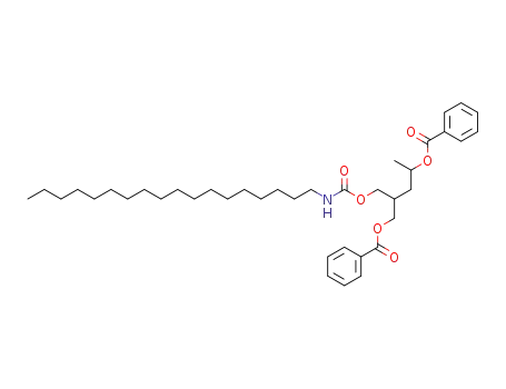 Molecular Structure of 126271-86-1 (2-(2-benzoyloxypropan-1-yl)-3-octadecylcarbamoyloxypropyl benzoate)