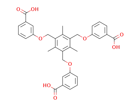 Molecular Structure of 1417713-93-9 (3,3',3''-(((2,4,6-triMethylbenzene-1,3,5-triyl)tris(Methylene))tris(oxy))tribenzoic acid)