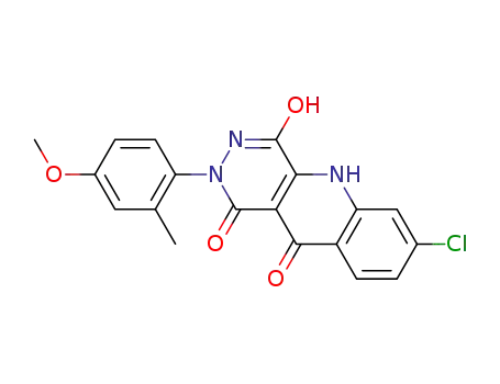 Molecular Structure of 170142-20-8 (Pyridazino[4,5-b]quinoline-1,4,10(5H)-trione,
7-chloro-2,3-dihydro-2-(4-methoxy-2-methylphenyl)-)