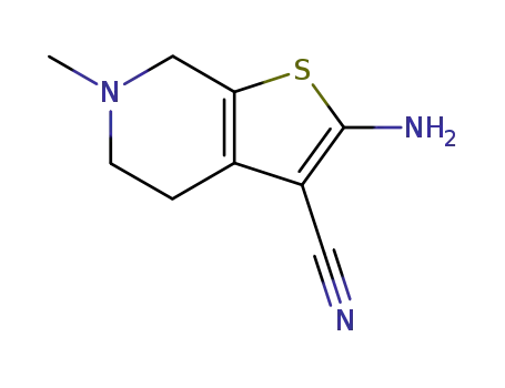 Molecular Structure of 37578-06-6 (2-AMINO-6-METHYL-4,5,6,7-TETRAHYDROTHIENO[2,3-C]PYRIDINE-3-CARBONITRILE)