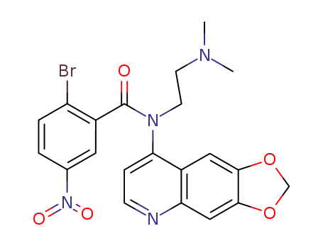 Molecular Structure of 538366-73-3 (Benzamide,
2-bromo-N-[2-(dimethylamino)ethyl]-N-1,3-dioxolo[4,5-g]quinolin-8-yl-5-
nitro-)