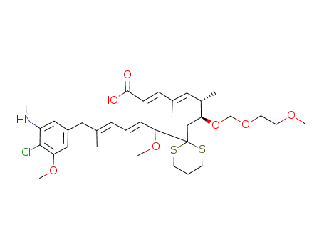 (2E,4E)-(6S,7S)-8-{2-[(2E,4E)-(R)-6-(4-Chloro-3-methoxy-5-methylamino-phenyl)-1-methoxy-5-methyl-hexa-2,4-dienyl]-[1,3]dithian-2-yl}-7-(2-methoxy-ethoxymethoxy)-4,6-dimethyl-octa-2,4-dienoic acid
