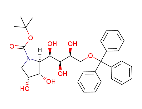 tert-butyl (2R,3S,4R)-3,4-dihydroxy-2-[(2S,3S)-1,2,3-trihydroxy-4-(triphenylmethyloxy)butyl]pyrrolidine-1-carboxylate