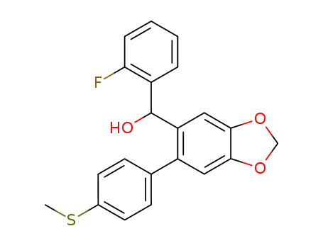 (2-fluorophenyl)(6-(4-methylthiophenyl)(2H-benzo[d]1,3-dioxolan-5-yl))methan-1-ol