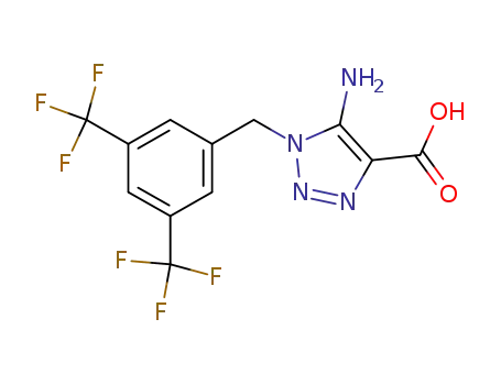 Molecular Structure of 823188-57-4 (1H-1,2,3-Triazole-4-carboxylic acid,
5-amino-1-[[3,5-bis(trifluoromethyl)phenyl]methyl]-)