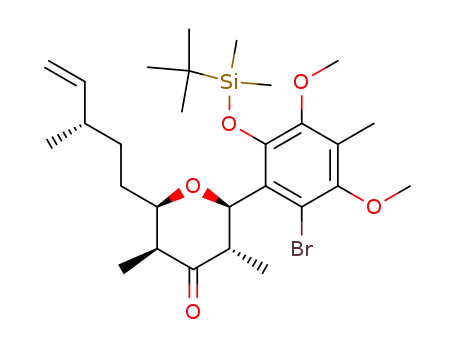 (2R,3S,5S,6R)-2-[2-Bromo-6-(tert-butyl-dimethyl-silanyloxy)-3,5-dimethoxy-4-methyl-phenyl]-3,5-dimethyl-6-((S)-3-methyl-pent-4-enyl)-tetrahydro-pyran-4-one