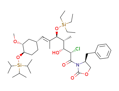 (S)-4-Benzyl-3-[(E)-(2S,3R,4R,5S)-2-chloro-3-hydroxy-7-((1R,3R,4R)-3-methoxy-4-triisopropylsilanyloxy-cyclohexyl)-4,6-dimethyl-5-triethylsilanyloxy-hept-6-enoyl]-oxazolidin-2-one