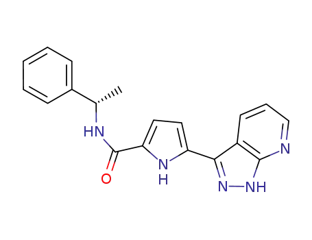 1H-Pyrrole-2-carboxamide,
N-[(1S)-1-phenylethyl]-5-(1H-pyrazolo[3,4-b]pyridin-3-yl)-