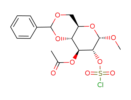 methyl 3-O-acetyl-4,6-O-benzylidene-α-D-glucopyranoside 2-chlorosulphate