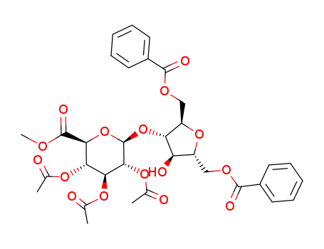 2,5-anhydro-1,6-di-O-benzoyl-4-O-(methyl 2,3,4-tri-O-acetyl-D-glucopyranosyl uronate)-D-mannitol