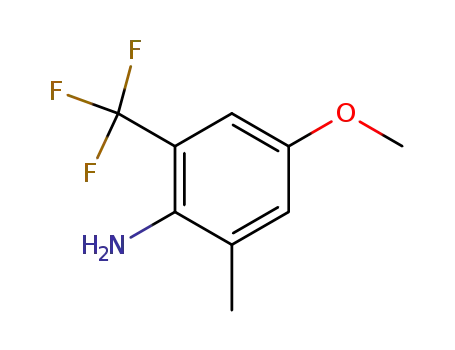 Molecular Structure of 126312-65-0 (4-Methoxy-6-methyl-2-(α,α,α-trifluoro-methyl)aniline)