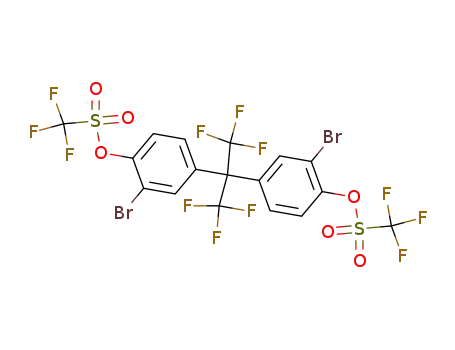 Molecular Structure of 189039-62-1 (Trifluoro-methanesulfonic acid 2-bromo-4-[1-(3-bromo-4-trifluoromethanesulfonyloxy-phenyl)-2,2,2-trifluoro-1-trifluoromethyl-ethyl]-phenyl ester)