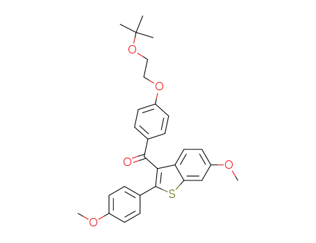 Molecular Structure of 220655-20-9 ([6-methoxy-2-(4-methoxyphenyl)benzo[b]thiophen-3-yl][(4-t-butoxyethoxy)phenyl]methanone)