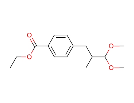 Molecular Structure of 148952-71-0 (Benzoic acid, 4-(3,3-dimethoxy-2-methylpropyl)-, ethyl ester (9CI))