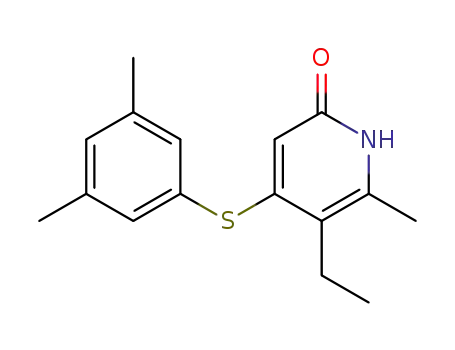 Molecular Structure of 172470-05-2 (4-[(3,5-dimethylphenyl)sulfanyl]-5-ethyl-6-methylpyridin-2(1H)-one)