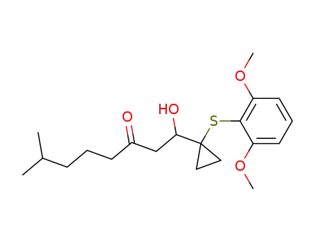 Molecular Structure of 76042-19-8 (1-((2,6-dimethoxyphenyl)thio)-1-(1-hydroxy-7-methyl-3-oxooctan-1-yl)cyclopropane)