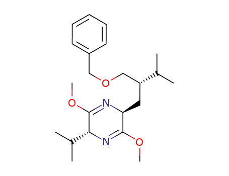 Pyrazine,
2,5-dihydro-3,6-dimethoxy-2-(1-methylethyl)-5-[(2S)-3-methyl-2-[(phenyl
methoxy)methyl]butyl]-, (2R,5S)-